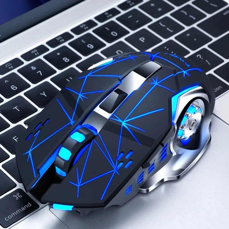 Q13 перезаряжаемая Беспроводная Бесшумная светодиодная подсветка usb оптический, эргономический игровой мышь Настольная компьютерная мышь