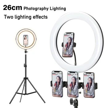 

26cm/10inchUSB Charge LEDSelfie Ring Light Dimmable Camera Phone Supplementary Lighting For Live YouTube Makeup Video Fill Light