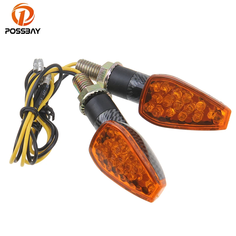 POSSBAY DC 12V Motorcycle Turn Signals Motorbike Blinker Flasher Lamp