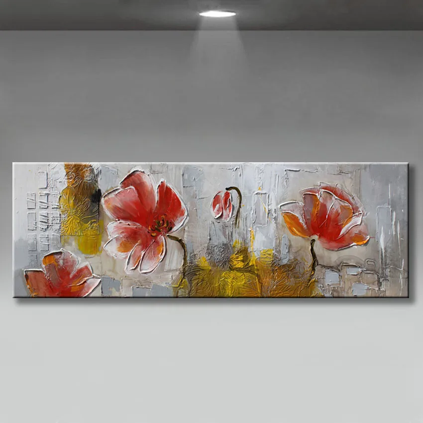 Kaufen Original Hand Bemalt Abstrakten blumen landschaft ölgemälde auf leinwand Wand kunst Bilder für Wohnzimmer home decor kein gestaltet