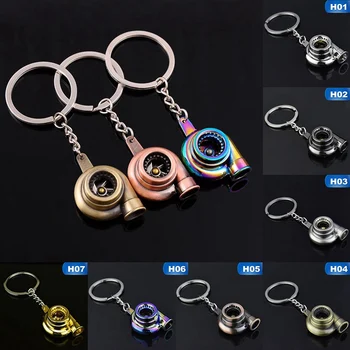 

Real Whistle Sound Turbo Keychain Sleeve Bearing Spinning Auto Part Model Turbine Key Chain Ring Keyfob Keyring
