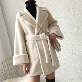 

Real Wool Fur 100% Coat Fashion Slim Jackets for Women 2020 Soft Coat Female Autumn Sheep Shearing Coat Ropa Para Mujer Zjt663