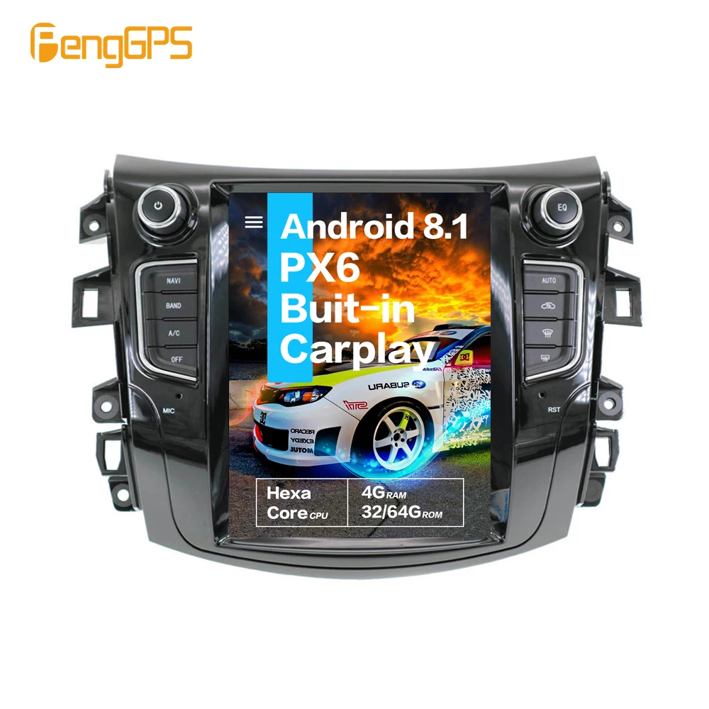 

10.4''Vertical screen Tesla Android 8.1 4+64GB voice control Built-in CARPLAY Car Radio For NISSAN NP300 Navara 2014+ GPS Nav