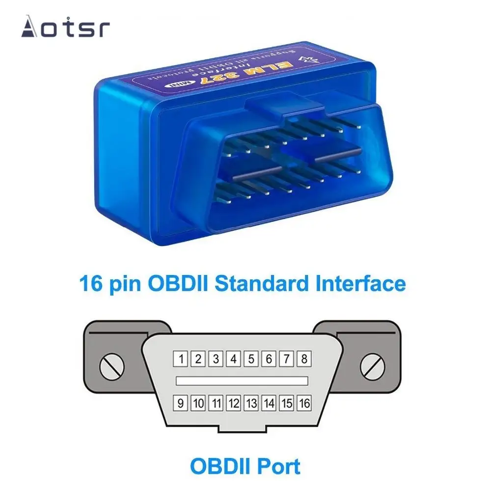 Автомобильный диагностический сканер Aotsr V2.1 OBD2 мини интерфейс Elm 327 Bluetooth V 2 1 OBD для