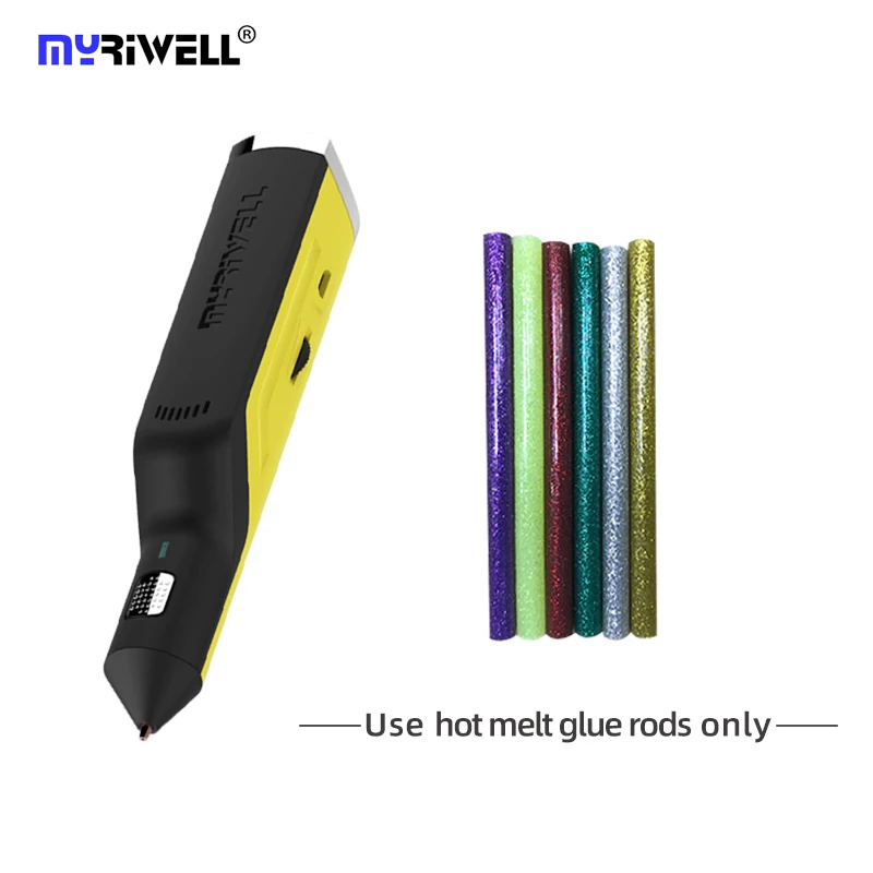 Myriwell 3D Ручка термоклеевой пистолет USB зарядка ручка для 3d печати 6 цветов клеевые