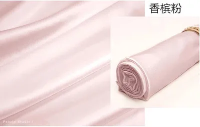Champagne Pink 1 метр высококачественное эластичное моделирование шелковое атласное свадебное платье ткань высококачественное украшение Роскошная ткань украшение шелковая ткань - Цвет: Champagne Pink