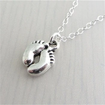 

Baby Feet Charm Necklace, Silver Color Pregnancy Loss Pendant, Baby Loss Gift, Gift for Her, Punk Necklace