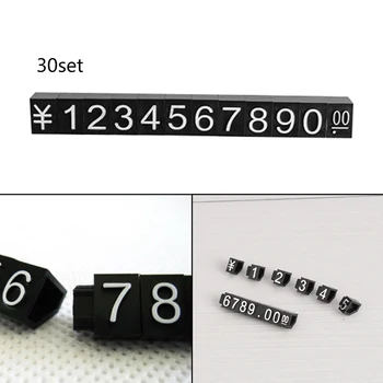 

30se Plastic Cubes Price Display Tags Numeral Cubes Adjustable Assembly Blocks Stick Shop Watch Jewelry Price Display Stand