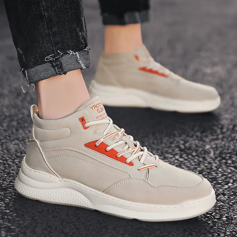 

2019 New Style Autumn High Shoes Men Korean-style Trend Casual Leather Shoes Versatile Elevator Shoes Online Celebrity Trendy Sh