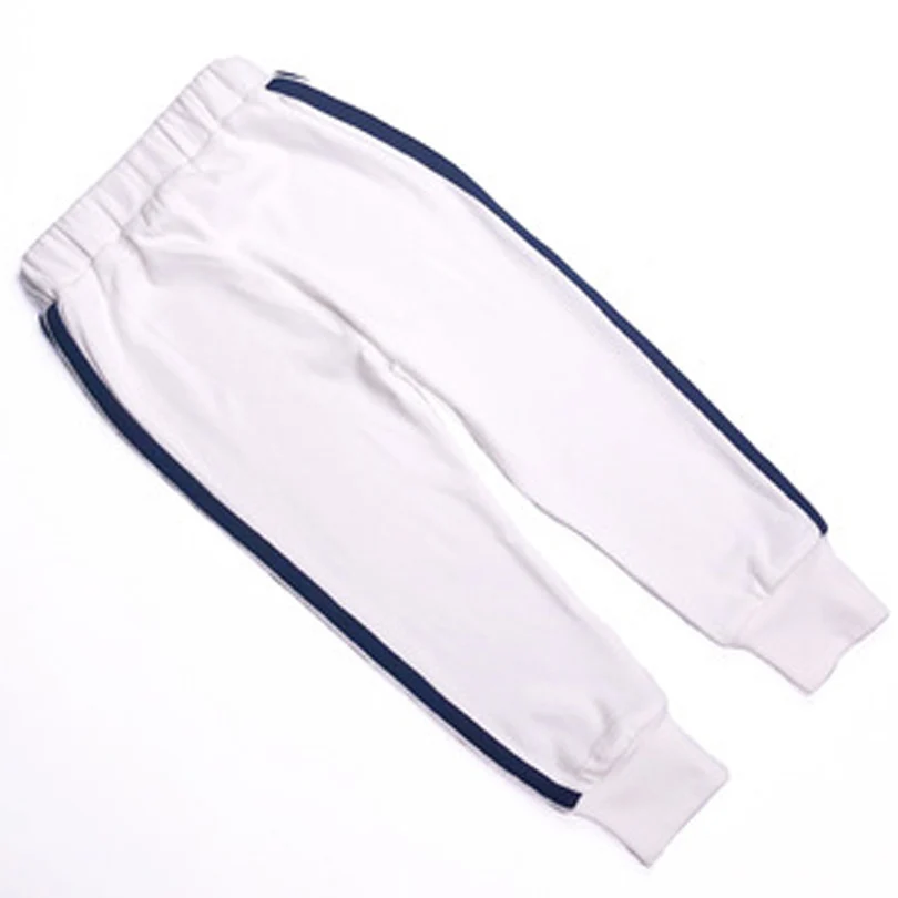 Весенне-осенние спортивные штаны для мальчиков и девочек; белые полосатые яркие цвета; школьные хлопковые спортивные штаны; леггинсы; длинные брюки; детская верхняя одежда - Цвет: A