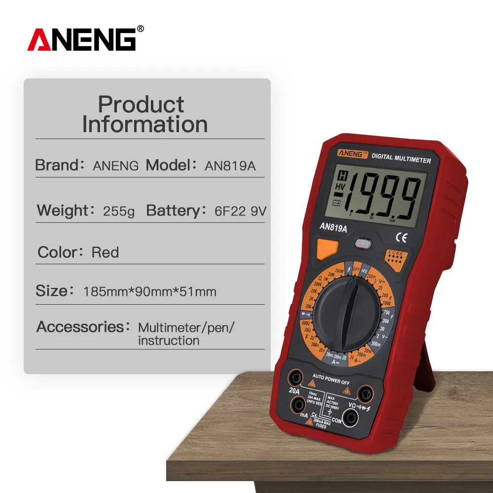 AC Spannung Strom Triode Tester PT ANENG AN819A Digitales Multimeter DC AC Spannung Strom Triode Tester PT ANENG AN819A Digitales Multimeter DC