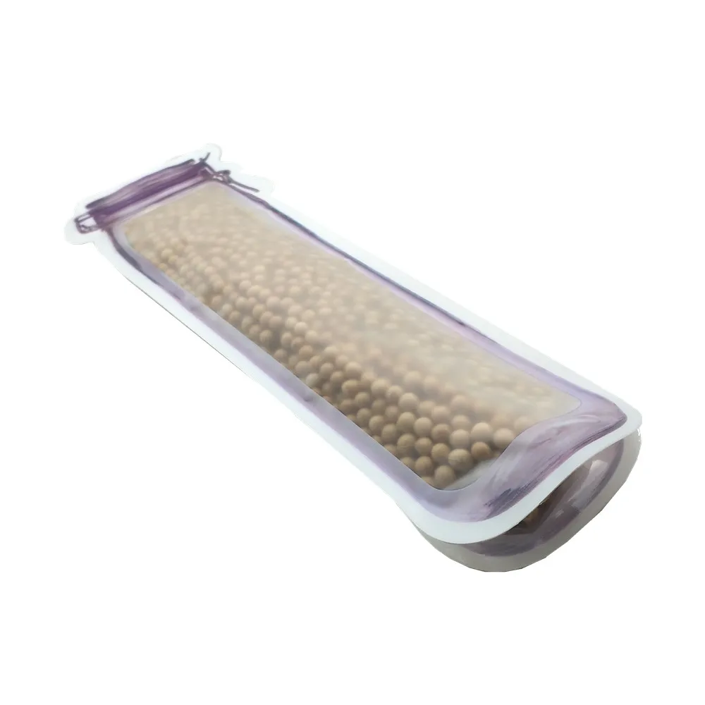 紫色自立磨砂梅森瓶袋 F