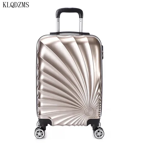 Gold KLQDZMS 2" 28 дюймов чемодан на колёсиках Дорожный чемодан с спиннером Колеса Кабина carry on тележка Сумка Мода - Цвет: Gold