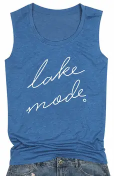 

New Fashion Lake Mode O-Neck Tank Top Sleeveless Ladies Tops Tee Womens Letter Print Vest Casual Solid Color Tank Tops