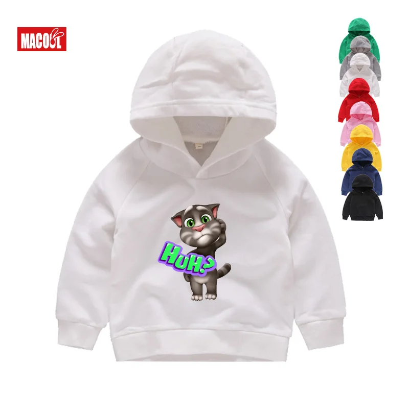Детский любимый онлайн-игры могут говорить Tom с принтом в виде кота для маленьких мальчиков толстовки с капюшоном и с принтом кота Тома и его друзей Мультяшные толстовки и свитера - Цвет: Hoodies Sweatshirt
