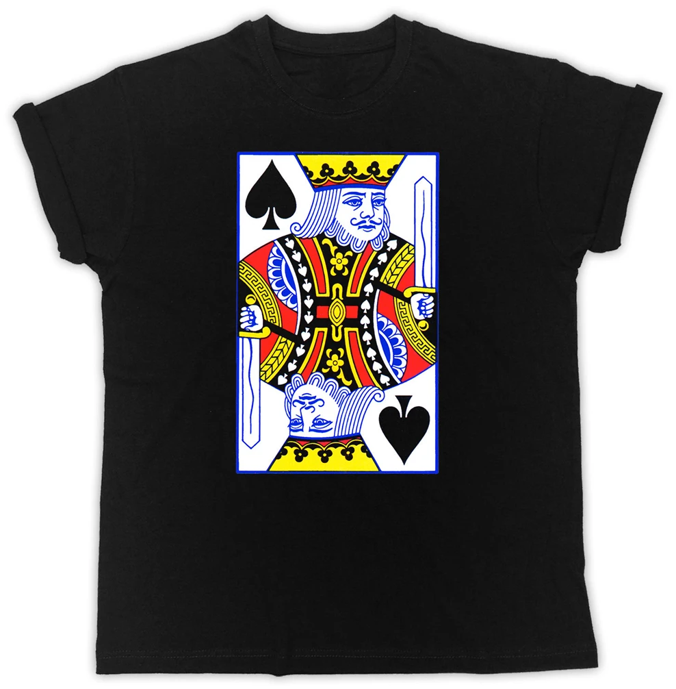 King Playing Card Mens Tshirt Designer Gift Summer Short Sleeve Black T Shirt Diy Prited Tee