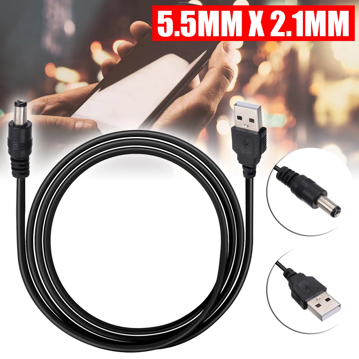Новинка разъем USB A Male 2 0 5 мм в постоянного тока зарядное устройство кабель