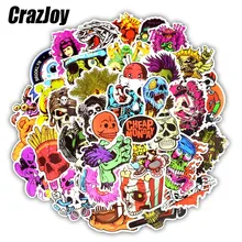

10/50pcs Terror Series Sticker Graffiti Skeleton Dark cool Stickers for DIY Horror on Phone Laptop Skateboard car Guitar Fridge