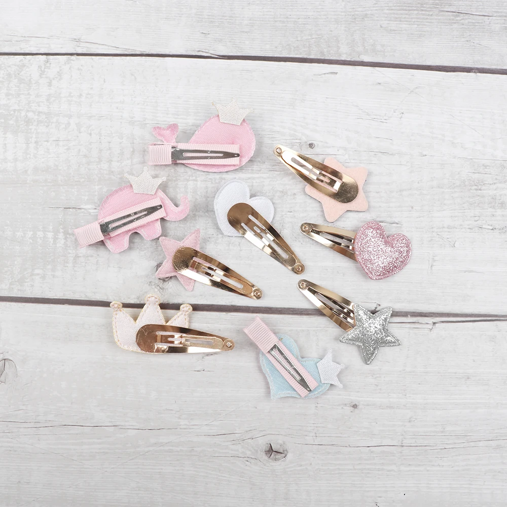 Crown Baby Hair Clip Cartoon Shiny Glitter Baby Hair Pins Girls Sequin Rainbow Baby Hair Clips Mermaid Accessories Cute Dreamy