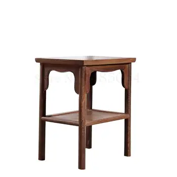 

Mahogany Furniture Kung Fu Double Tea Table Chinese Solid Wood Simple Side Chicken Wings Wooden Tea Table Antique Corner Table