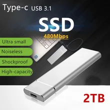 Mini disque dur SSD de Type C, en alliage d'aluminium, résistant aux chocs, vitesse de Transmission usb 2 to, 1 to, nouveau modèle