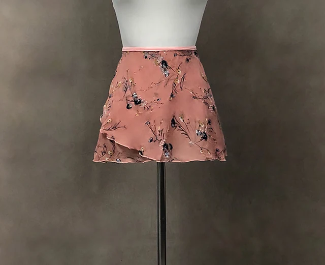 Ballet Apron Skirt Adult 2022 New Chiffon Flower Practice Leotard Dancing Wear Girls Floral Print Ballet Tutu Dancing Dress BL010-F25