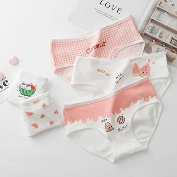 

3Pcs/lot Breathable Underpants Cotton Women Underwear Girls Ladies Panties Thin Lingerie Sexy Briefs TWY 680