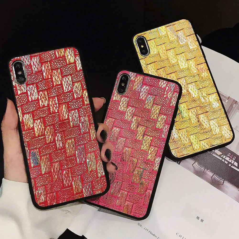 чехол на айфон 7 6 s xr чехлы Тканый кожаный для телефона iPhone 6S 8 Plus X XS MAX XR samsung S9 S10 huawei
