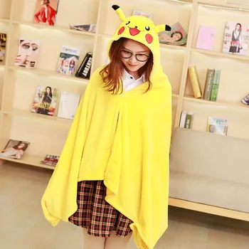 

Cartoon PikachuTotoro Home Cloak 170X90cm Scarf Women Ponchos and Capes Cute Cape Costume Flannels Cloak