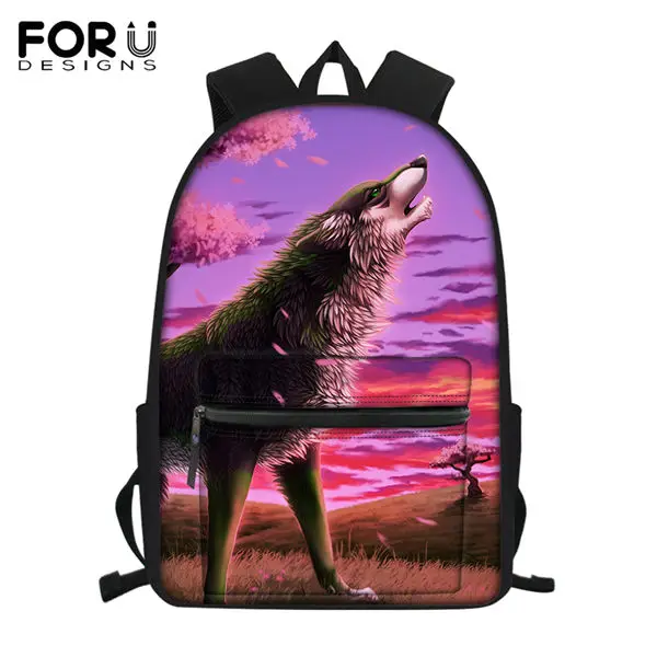FORUDESIGNS модный подростковый наплечный холщовый рюкзак с рисунком "Fantasy Wolf", детские школьные сумки для книг, Мультяшные дорожные сумки для девочек - Цвет: CDWX3766Z58