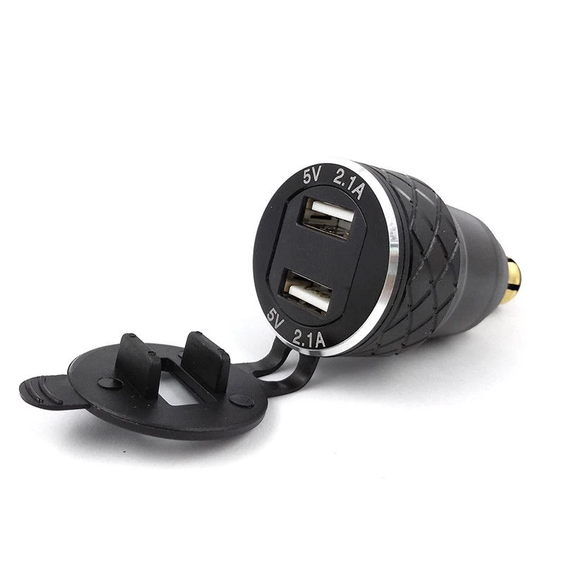1 шт. черный абсолютно и высококачественный корпус из алюминиевого сплава металлический CNC двойной USB зарядное устройство для BMW Мотоцикл зажигалка