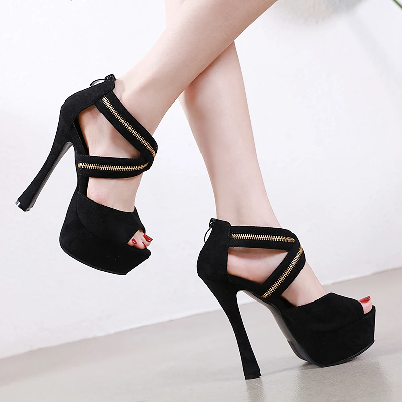 

Women Shoes 2020 Spring Pumps Square Toe Beige High Heels Muffins Latest Sexy Sandals Basketball Platform Footwear Black Peep