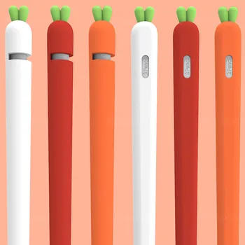 

For Apple Pencil Cases Cute carrot Soft Silicone Pencil Cases For iPad Tablet Touch Pen Stylus Protective Sleeve Cover Anti-lost