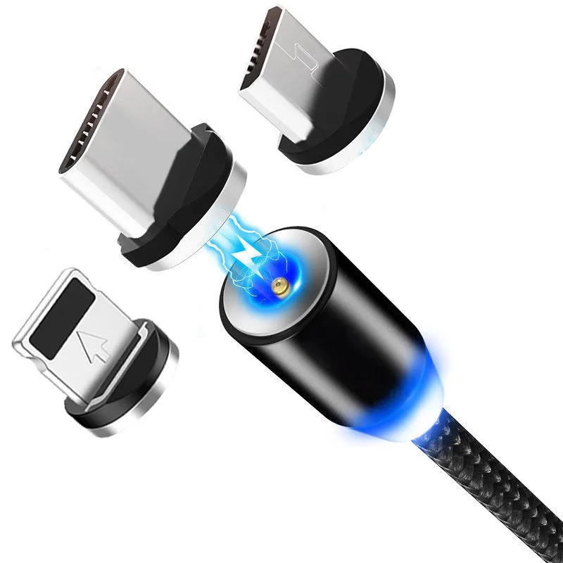 2 м Магнитные кабели для мобильных телефонов для iphone 11 Pro Max type C Micro USB зарядное устройство для samsung провод шнур Магнит кабель для быстрой зарядки