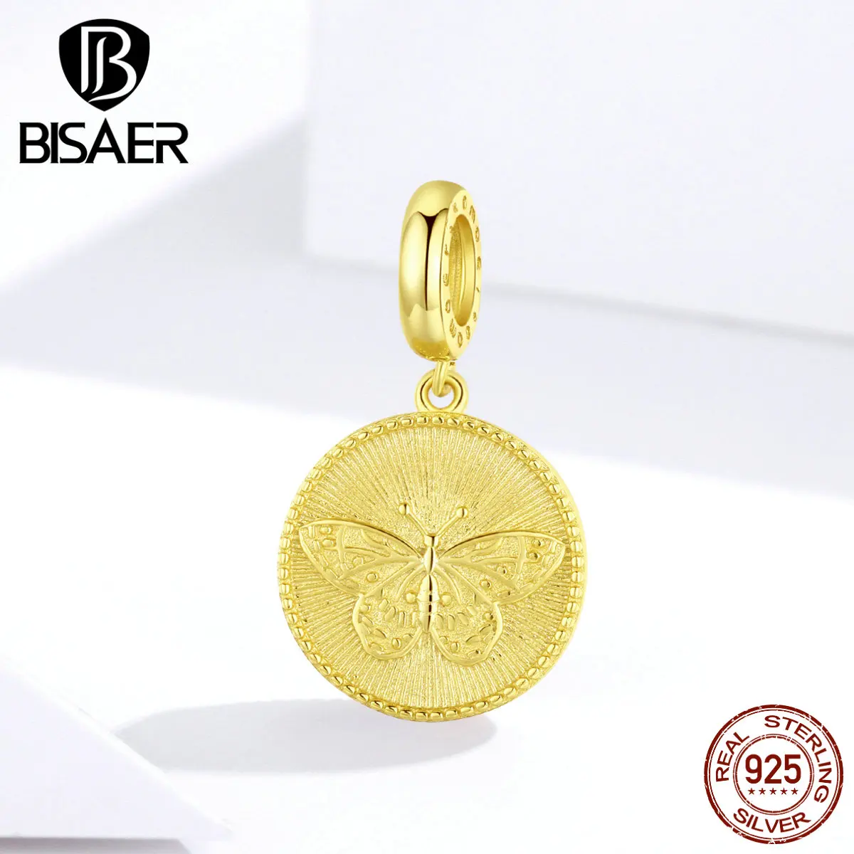 

Butterfly Charms BISAER 925 Sterling Silver Butterfly Bee Coin Beads Charms fit Bracelets Silver 925 Original Jewelry EFC104