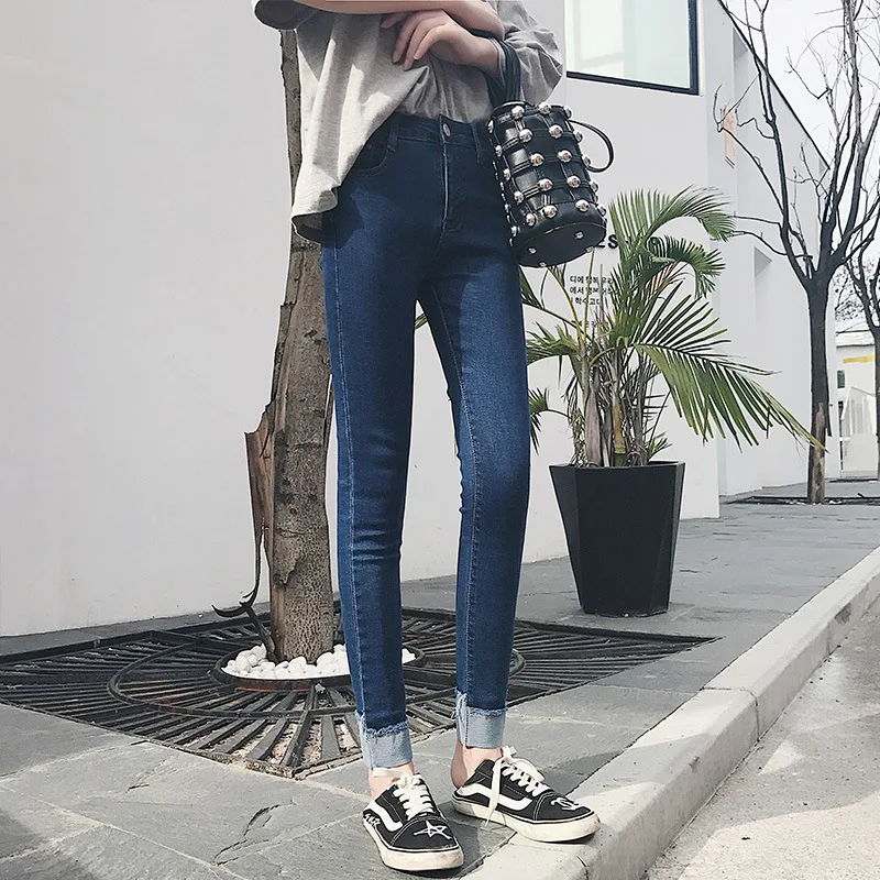 Обтягивающие джинсы для женщин, новые модные летние рваные обтягивающие джинсы, сексуальные рваные джинсы-карандаш с высокой талией и потертостями