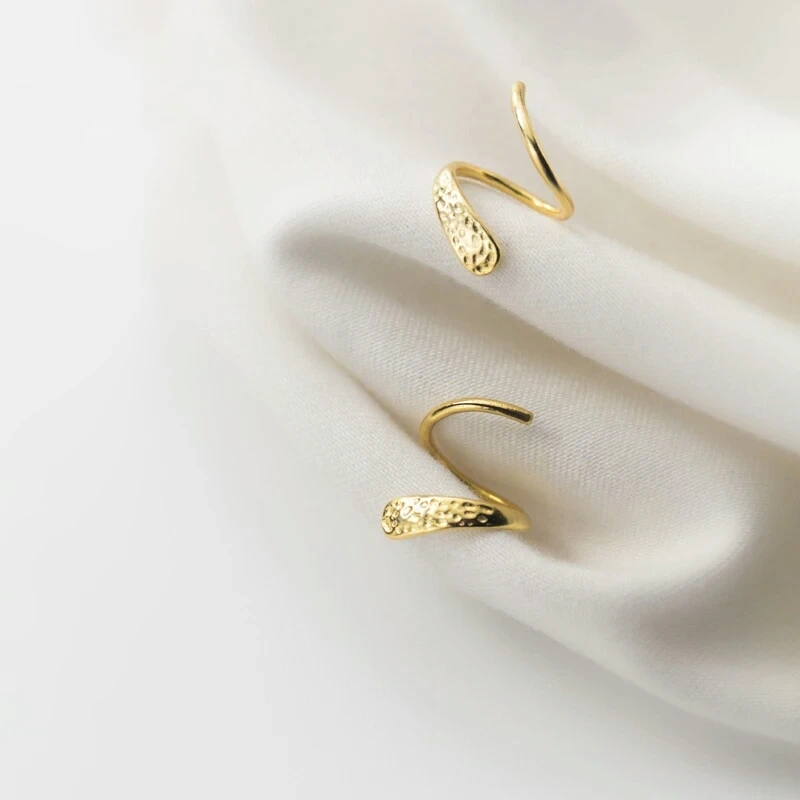 Серебро 925 пробы Для женщин, стилизованные под змею, ушные клипы уха пряжка кольцо Плотно набит Мини Двойное кольцо серьги ювелирные изделия из жемчуга G1901