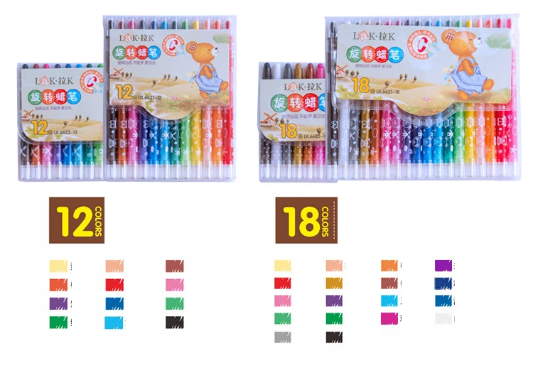 12/18/24/36 нетоксичные цветные водорастворимые crayon шелковистые масляная пастель палка со стирающимися чернилами детей поворотный картина товары для рукоделия для детей