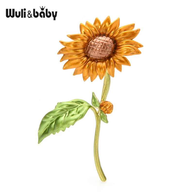 Новинка эмалированные Броши Wuli & baby в виде подсолнуха для женщин и мужчин