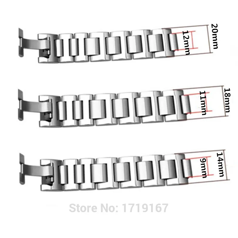 Stainless Steel Watchband For 21 Chronoscaph & Autoscaph Blue Balloon 20*12mm / 18*11mm / 14*9mm  Watch Strap Band
