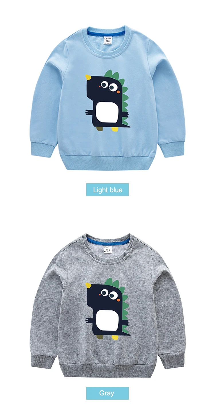 Children's sweater cartoon dinosaur print children's clothing new spring and autumn boys and girls long-sleeved Sweatshirts