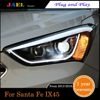 

JAEL New LED Headlight For IX45 2013-2016 Santa Fe Headlights LED DRL Running lights Bi-Xenon Beam Fog Light