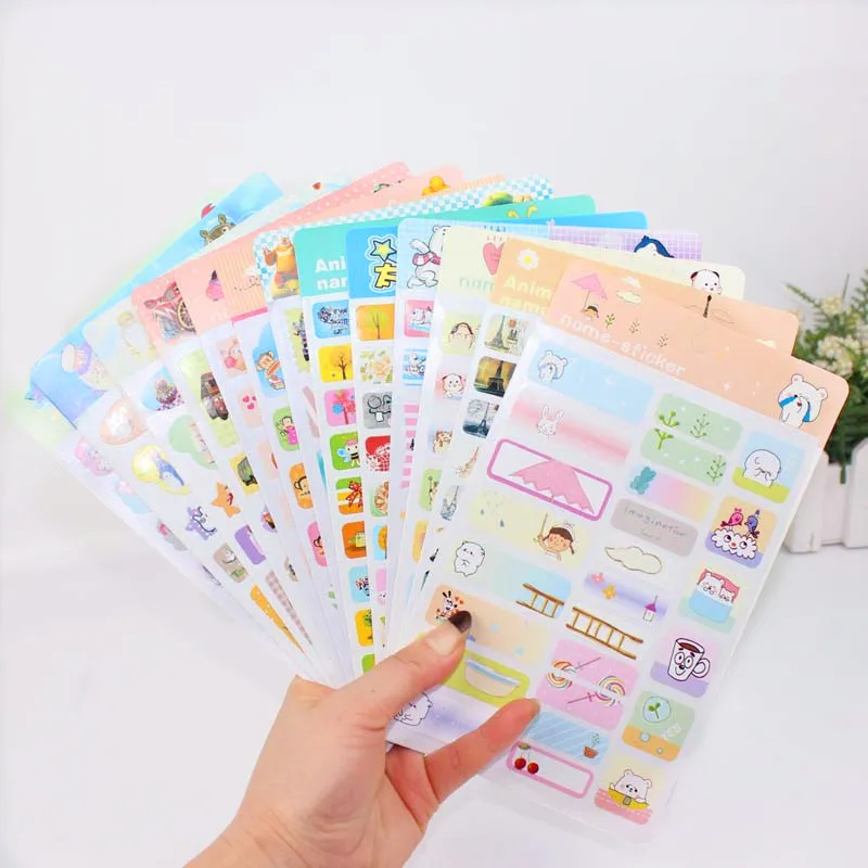 

Non-watertight Name Tape Cartoon Label Paper Cute Hipster Adhesive Paper Glass Marking Young STUDENT'S Label Name