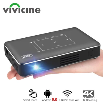Vivicine-miniproyector P10 4K, Android 9,0, Bluetooth, batería de 4100mAh, HDMI, USB, PC, juego, bolsillo móvil