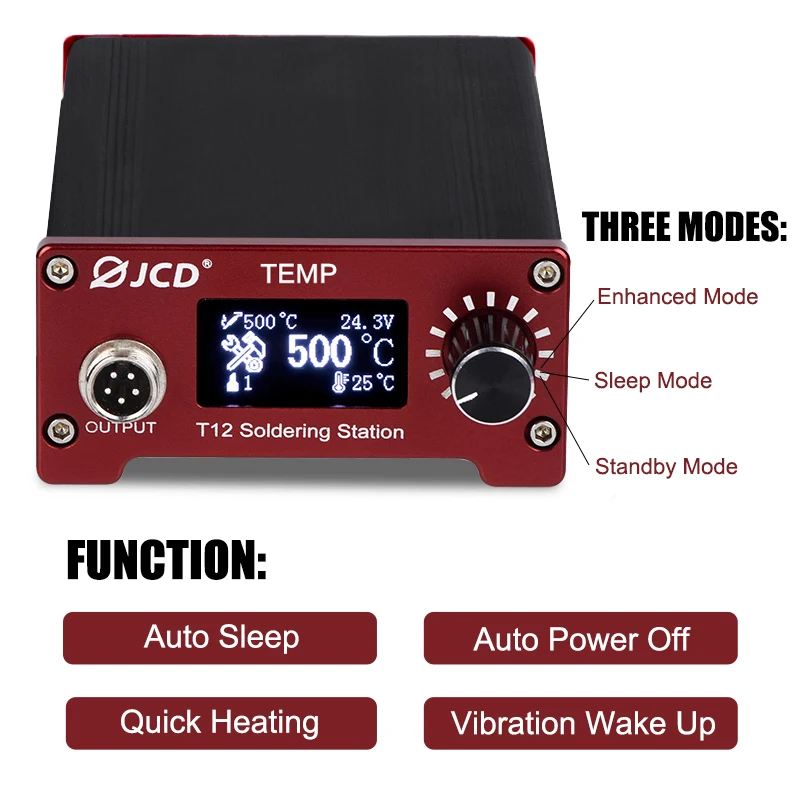 

JCD T12 Soldering Station DIY Temperature Controller Electronic Welding Iron Tips Handle Aluminum Alloy Case Power Equipments