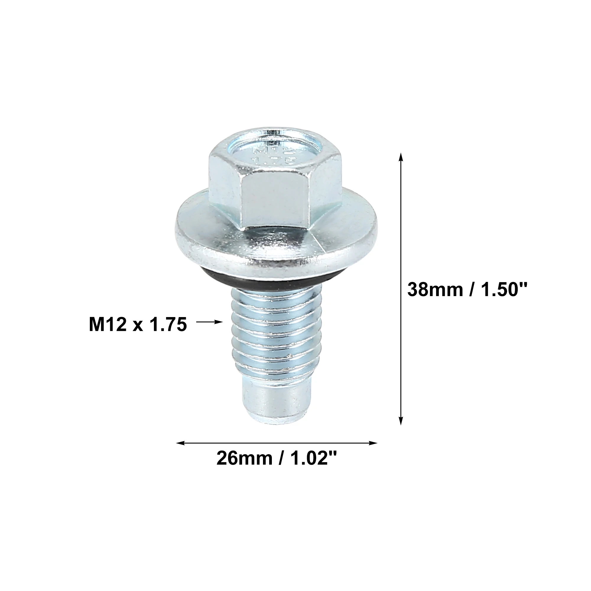 X Autohaux M12 x 1.75 Engine Oil Drain Plug Screw with Stainless Steel Seal Ring Replacement for Buick 1/2/4Pcs oil drain plug