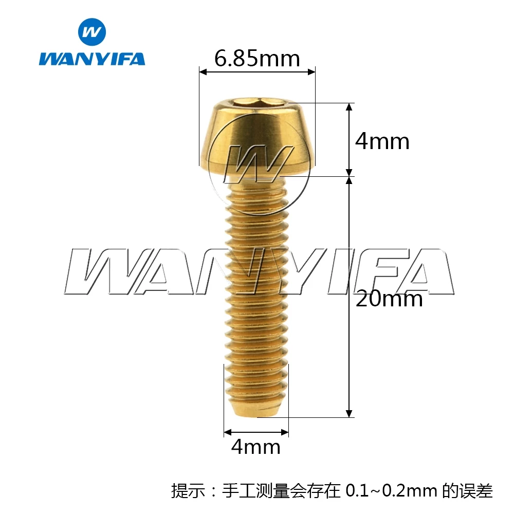 Титановый "Wanyifa" информацию о работоспособности системы/индикаторе температуры болт M4x8 15 мм конусная головка конической головкой, горного велосипеда, винт для велосипеда винт
