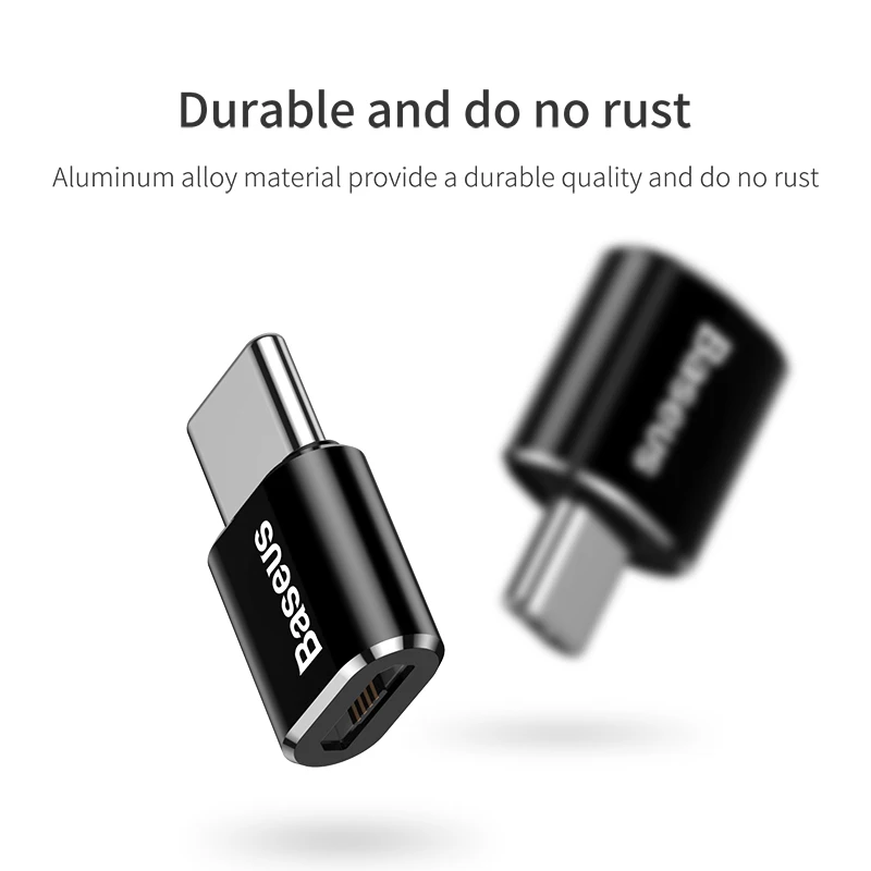 Переходник Baseus USB Type C OTG переходник с папа на Micro мама для Macbook Samsung S10