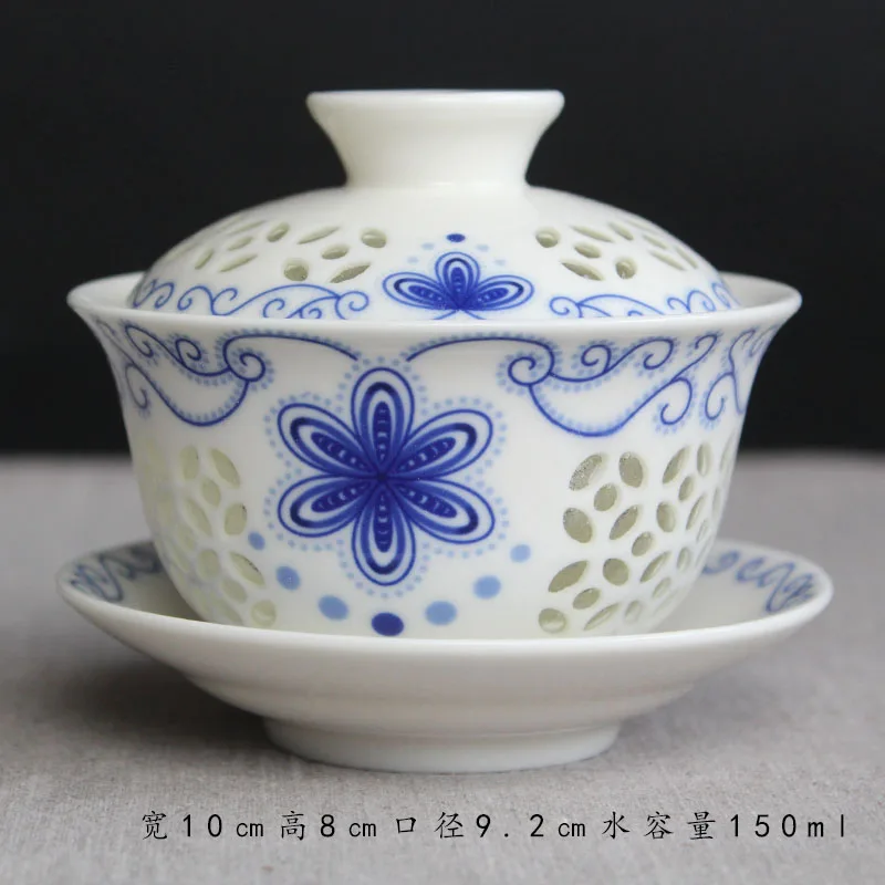 Jingdezhen кунгфу полая чаша для чая ручной работы керамические чайные инструменты 150 мл - Цвет: 8