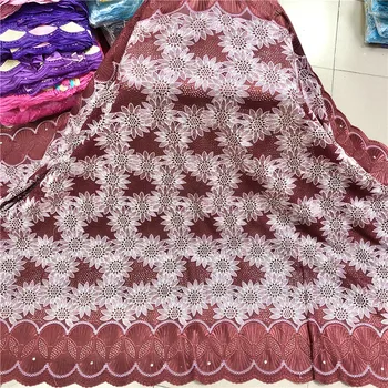 

African Lace Fabric 2020High Quality Swiss Voile Lace With Embroiderey Punch Cotton Laces For Wedding Party Dress